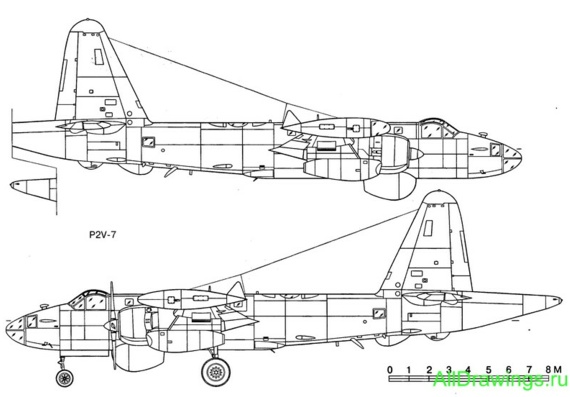 Lockheed P2V Neptune aircraft drawings (figures)